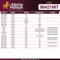 Metrix Premium Front 2PCS Coated Vented Disc Brake Rotor Fits Honda Fit, Honda Insight, Honda Civic - Metrix Premium Chassis Parts