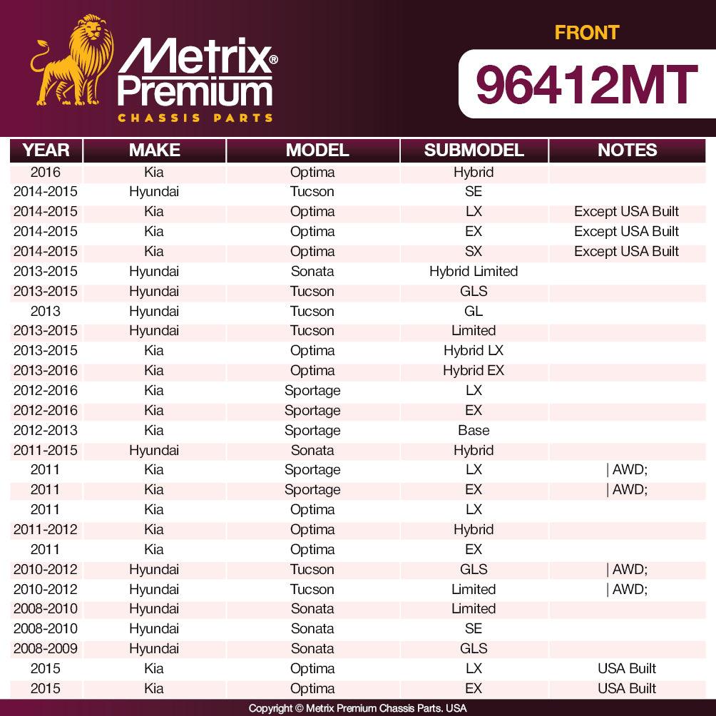 Metrix Premium Front 2PCS Coated Vented Disc Brake Rotor Fits Kia Optima, Hyundai Tucson, Hyundai Sonata, Kia Sportage - Metrix Premium Chassis Parts