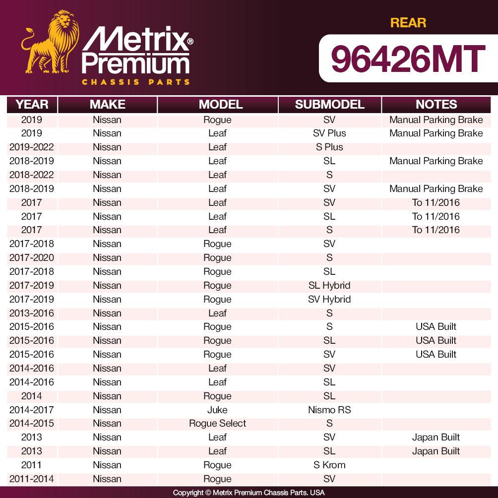 Metrix Premium Rear 2PCS Coated Solid Disc Brake Rotor Fits Nissan Rogue, Nissan Leaf, Nissan Juke, Nissan Rogue Select, Nissan 350Z, Infiniti G35 - Metrix Premium Chassis Parts